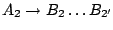 $ A_2\to B_2\ldots B_{2'}$