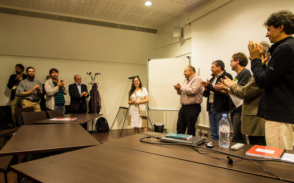 Photo de l'annonce du diplôme d'HDR de Sylvie Delaët, novembre 2013