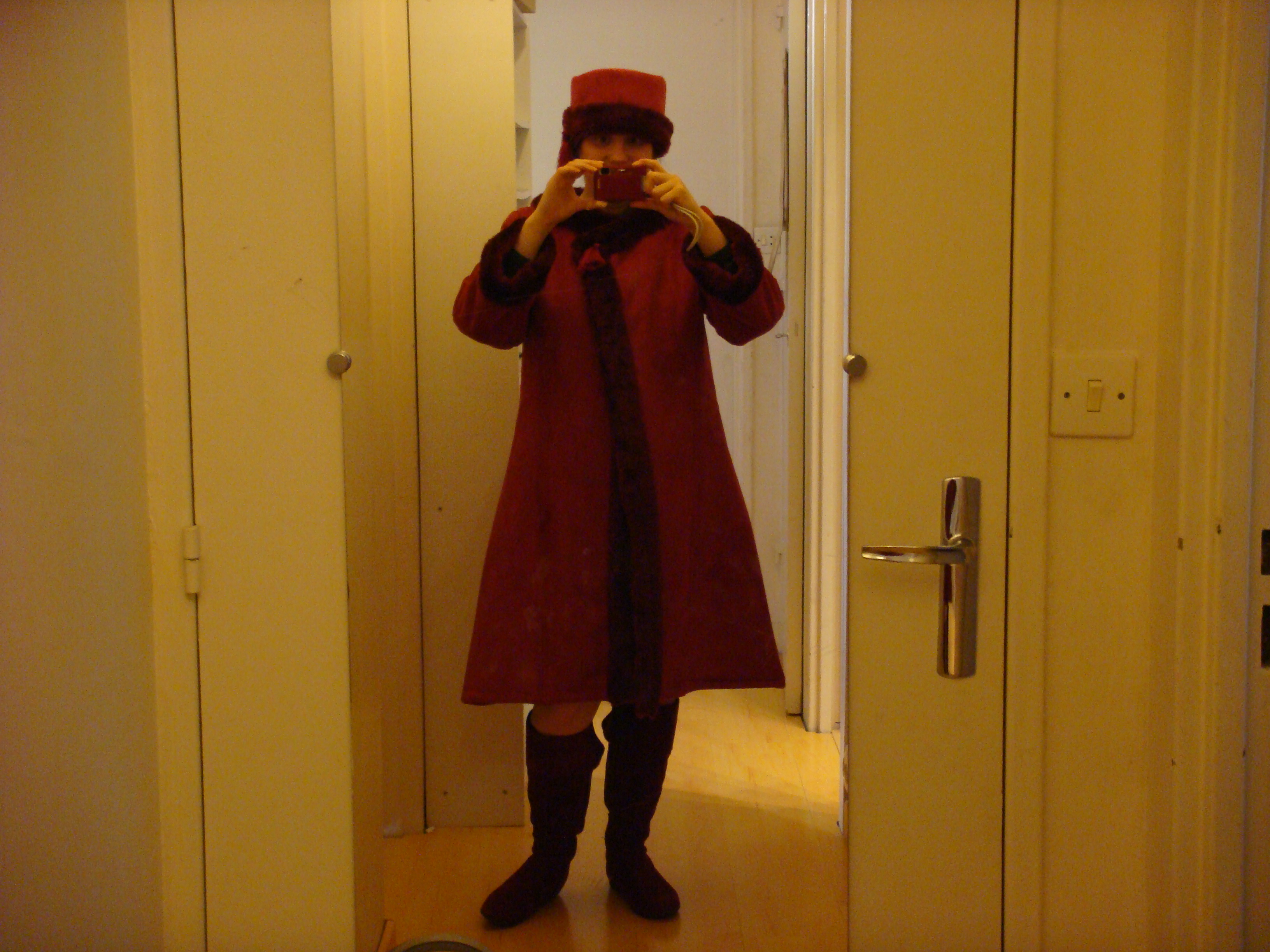 Manteau en phot sur parquet