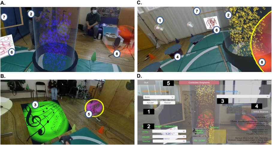 Figure 1. Screen captures of the serious game Magic Bubbles